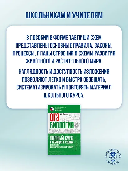 ОГЭ. Биология. Полный курс в таблицах и схемах для подготовки к ОГЭ - фото 4