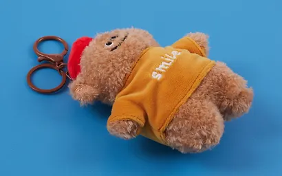 Брелок «Мишка в футболке Smile» (текстиль) (13см) - фото 3