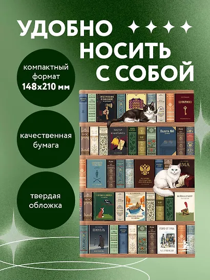 Блокнот. Книжный шкаф. (А5, твердая обложка, 64 л.) (у.н.) - фото 4