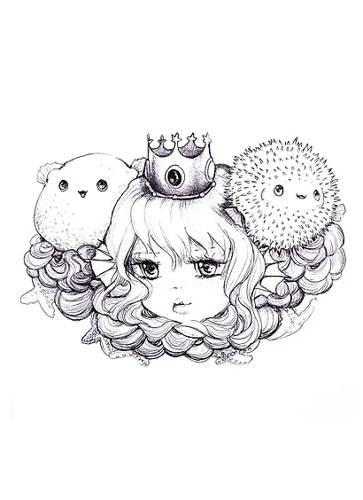 Pop Manga Mermaids and Other Sea Creatures : A Coloring Book - фото 4