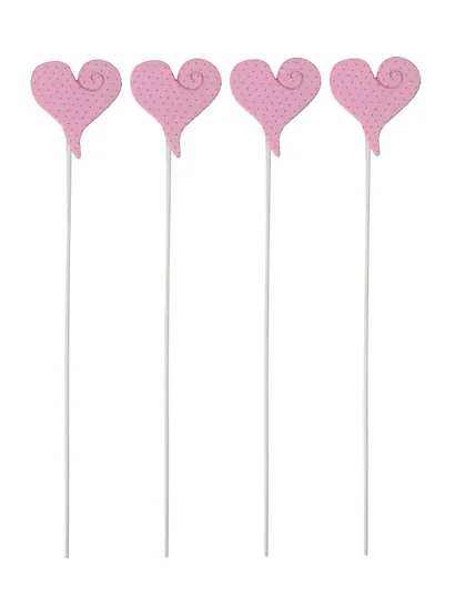 Сувенир Феникс Декоративное украшение "Розовые сердечки" деревян. (27.6*9.5*0.6см, 4 шт) 36937 - фото 1