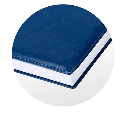 Ежедневник дат. 2026г. А5 176л "Berlin" синий, иск.кожа, тв.переплет, обл.поролон, прострочка, ляссе - фото 3