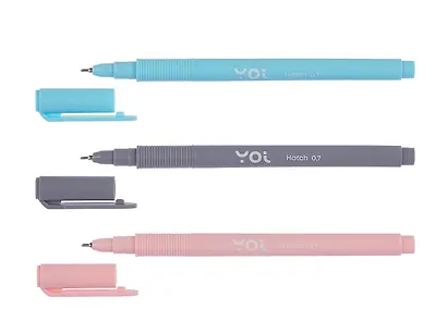 Ручки шариковые синие 12шт "Hatch" 0,7мм, масляные чернила, ассорти, Yoi - фото 6