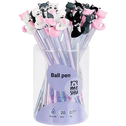 Ручка шариковая синяя "Purr" в ассортименте, Meshu - фото 5