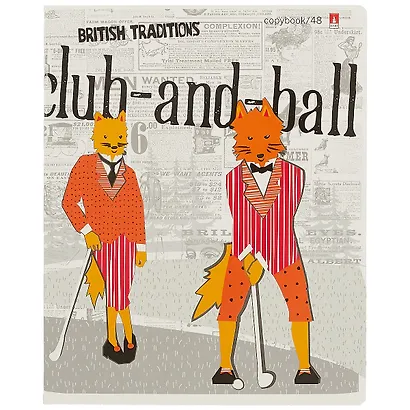 Тетрадь в клетку Альт, "Лисы-аристократы", 48 листов, в ассортименте - фото 4