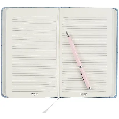 Книга для записей А5 64л лин. "Bunny" 7БЦ, резинка, ляссе, тонир.блок - фото 3