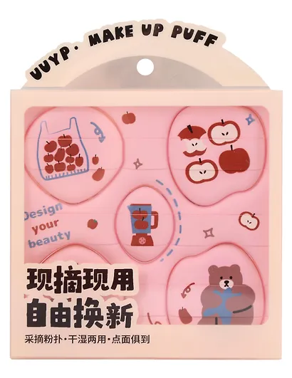 Набор спонжей для макияжа Kawaii (розовый) (5шт) (12-03122026-21) - фото 1