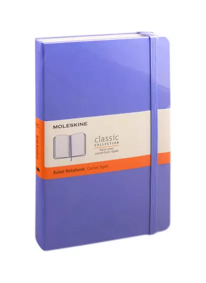 Книга для записей А5 120л лин. "CLASSIC LARGE" тв.обл., голубая гортензия, резинка, ляссе, Moleskine - фото 1