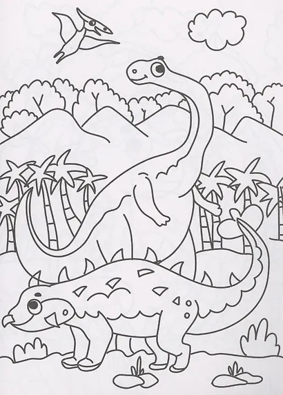 РАСКРАСКИ А5 эконом ВЕСЁЛЫЕ КАРТИНКИ. ДИНОЗАВРИКИ - фото 3