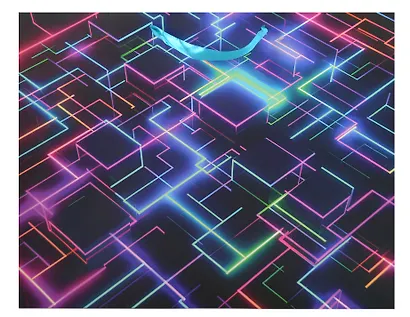 Пакет А3+ 40*50*15 "Неон линии" нейтр., бум.мат.ламинат - фото 2