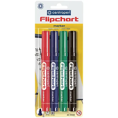 Маркеры для досок Centropen, Flipchart, 4 цвета 2,5 мм - фото 1