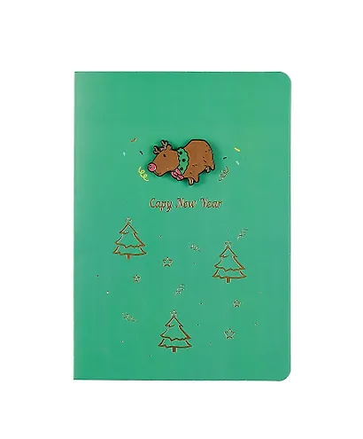 Открытка со значком Капибара Capy New Year (15х11) (конверт) (картон, металл) - фото 3