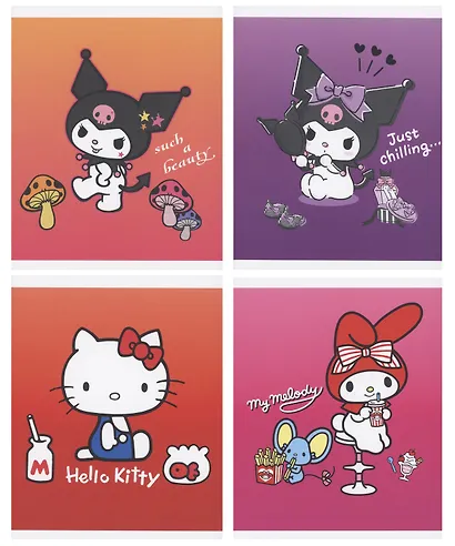Тетрадь в клетку "Kuromi+MyMelody+HK", 48 листов, в ассортименте - фото 1
