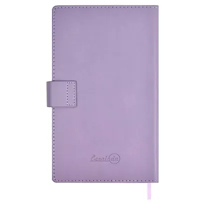 Ежедневник недатированный А6+ 160 листов "Краст" сиреневый, кожзам, твердый переплет, офсет, ляссе, застежка - фото 7