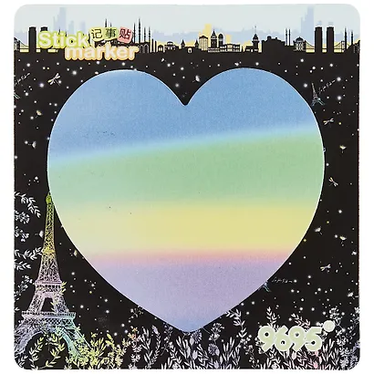 Блок бумаги самоклеяйщийся "Heart" 75л, фигурный, ассорти, инд.у.п - фото 2