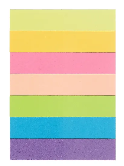 Закладки самоклеящиеся 50*10 мм 7 цветов*40 листов, неон - фото 1