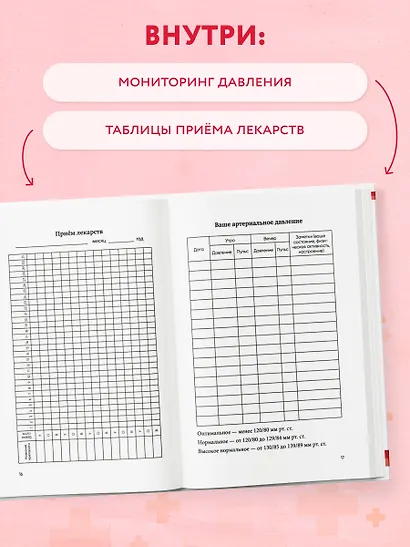 Дневник артериального давления, красный, 128 страниц - фото 5