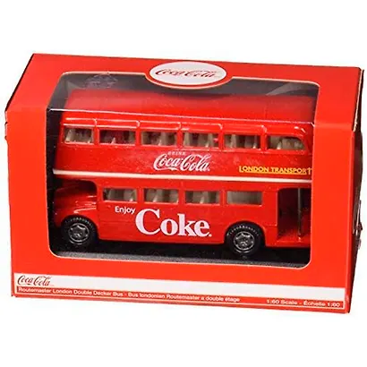 464001 Машинка литая коллекционная Motor City Classics - Die-сast модель по лицензии Coca-Cola London Double Decker Bus, масштаб 1:64 - фото 3