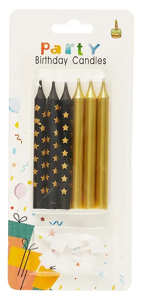 Набор свечей для торта (6шт) (8см) (блистер) - фото 1