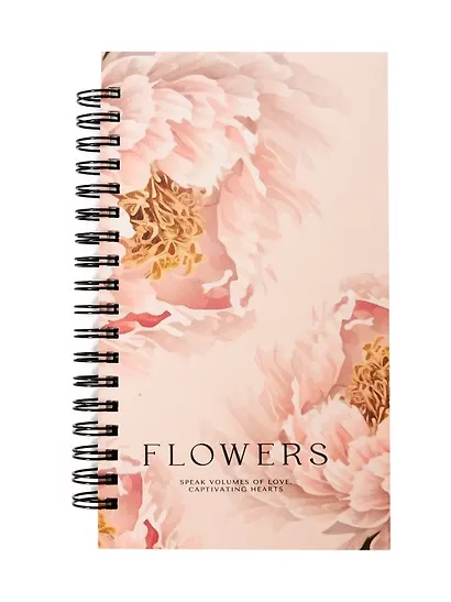 Записная книжка 94*174 100л кл. "Peony", персиковый, тв.переплет, спираль - фото 4