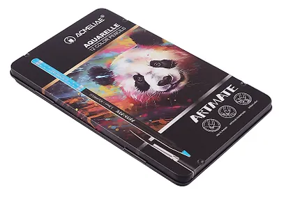 Карандаши цветные 12цв акварельные "Blackwood" +кисточка, мет.футляр, ACMELIAE - фото 2