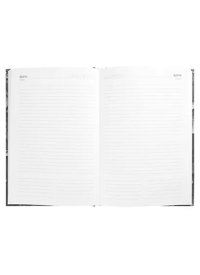 Ежедневник недат. А5 128л "Leather. Black" 7БЦ, обл.поролон, лам.soft touch, тисн.сер.и зол.фольгой, офсет - фото 2