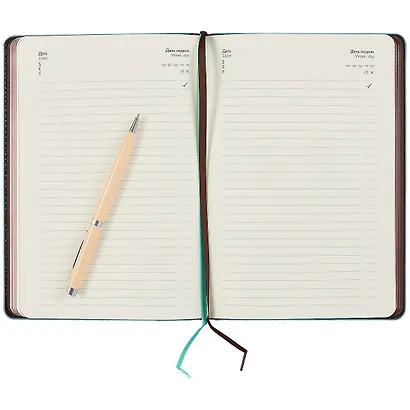 Ежедневник недат. А5 160л "Сариф" коричневый, кожзам, тв.переплет, карман для моб.тлф, тонир.блок, ляссе - фото 3