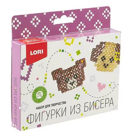 Набор для творчества LORI. Фигурки из бисера "Медвежонок, щенок" - фото 2