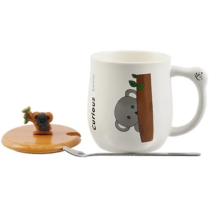 Кружка с крышкой и ложкой Коала (керамика) (350мл) (12-08070-MY255) - фото 2