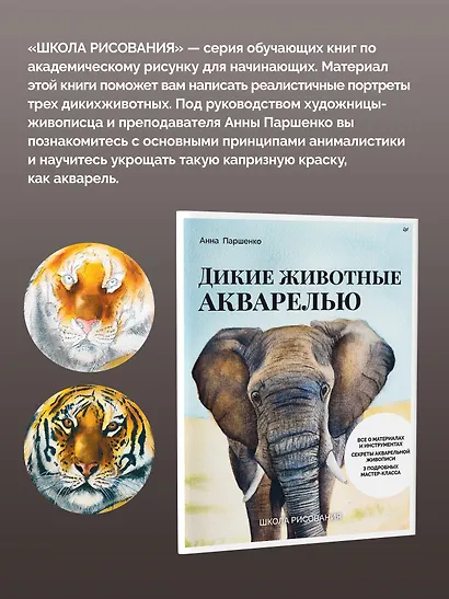 Школа рисования. Дикие животные акварелью - фото 4