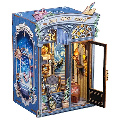 CWGA201 Конструктор интерьерный  – сборный домик CuteBee - Агентство "Душевное Путешествие", 99 деталей (материалы: дерево, картон, пластик, металл), со световыми эффектами (подсветка интерьера), с питанием от 2хААА батареек (не включены), серия DIY, возр - фото 6