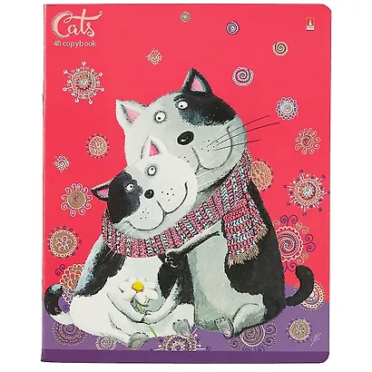 Тетрадь в клетку Альт, "Весёлый кот", 48 листов, в ассортименте - фото 3