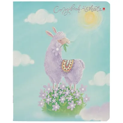 Тетрадь в клетку Альт, "Лавандовые ламы", 48 листов, в ассортименте - фото 1