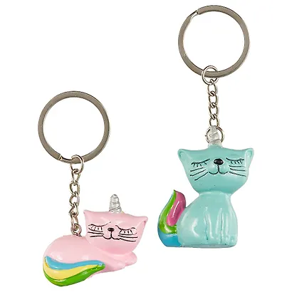 Брелок Кошечка-единорог (полистоун) (5 см) (12-FENGDA-CB15394B/15393C) - фото 2