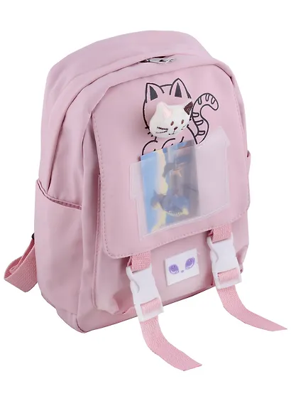 Рюкзак "Cat" розовый, со значком - фото 1