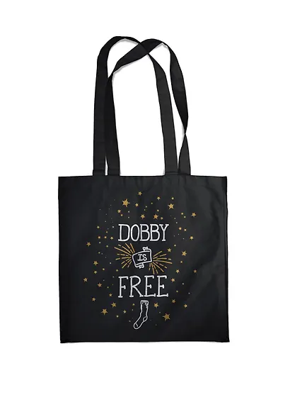 Сумка-шоппер Добби свободен! (черная, 38х43 см) - фото 2