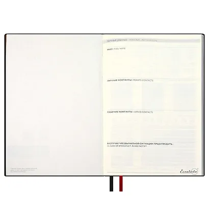 Ежедневник недат. А5+ 160л 175*245 "Шеврет" красный, кожзам, мягк.переплет, блинтовое тиснение, офсет, ляссе - фото 3