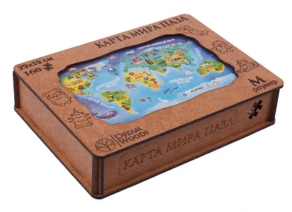 Пазл фигурный "Карта Мира" - фото 2