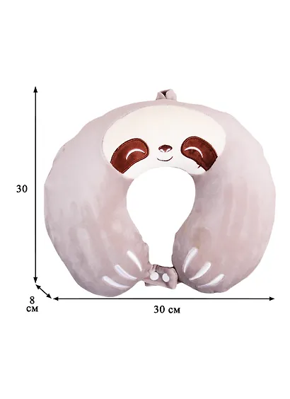 Подушка на шею с кнопкой «Ленивец», (30х30 см) - фото 2