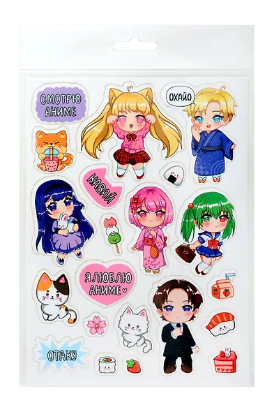 Набор наклеек для детей. Серия "Стикеры для фанатов". Аниме - фото 1