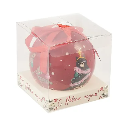 Елочный шар НГ Кот с гирляндой (пластик) (7,5см) (ПВХ Бокс) (12-TianJian-XL-02) - фото 5