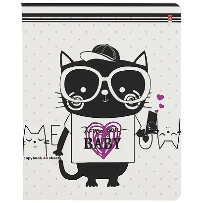 Тетрадь в клетку Альт, Ginza cats, 48 листов, в ассортименте - фото 6