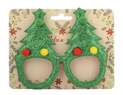 Очки новогодние Елочки с помпонами (пластик) (12-6142-HNY29) - фото 1
