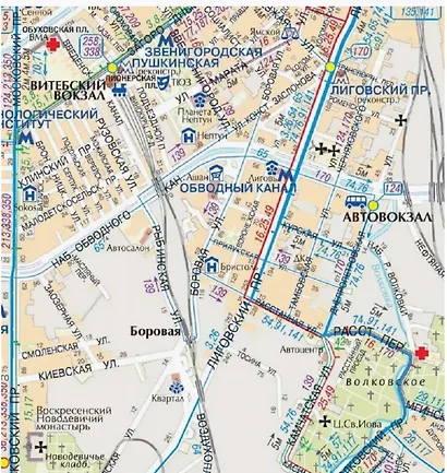 Санкт-Петербург. Маршруты городского транспорта с пригородами (1: 40000) - фото 3