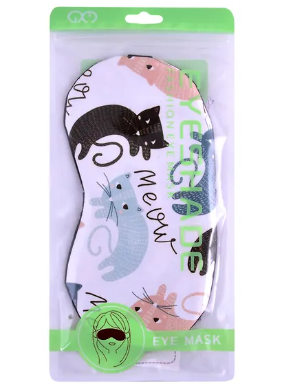 Маска для сна Котики на цветном фоне (пакет) (12-37395-202103-005) - фото 2