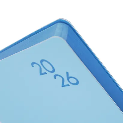Ежедневник дат. 2026г. А5 176л "SOFT TOUCH" незабудковый, интегр.переплет, иск.кожа, тонир.блок, скругл.углы, цв.торец, ляссе, инд.уп - фото 4