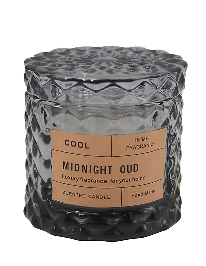 Свеча ароматическая в стакане с крышкой Midnight Oud (50г) (коробка) (12-EDENG-202505-HD15) - фото 1