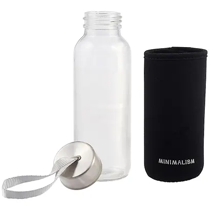 Бутылка в чехле с цветом Minimalism (черная) (300мл) (стекло) - фото 2