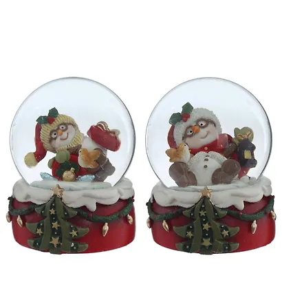 Фигурка декоративная Снеговик в стеклянном шаре, 2 варианта (6,5 см) - фото 1