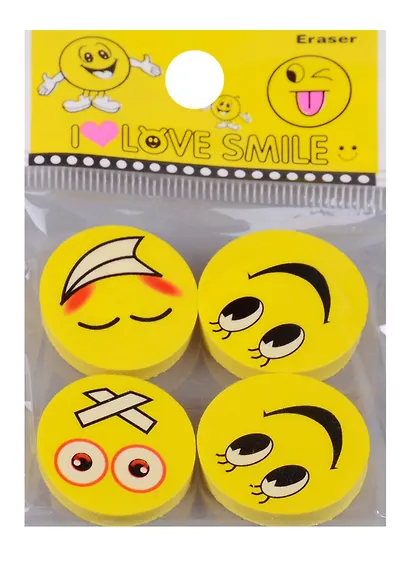 Набор ластиков «Смайлы», 4 штуки - фото 3